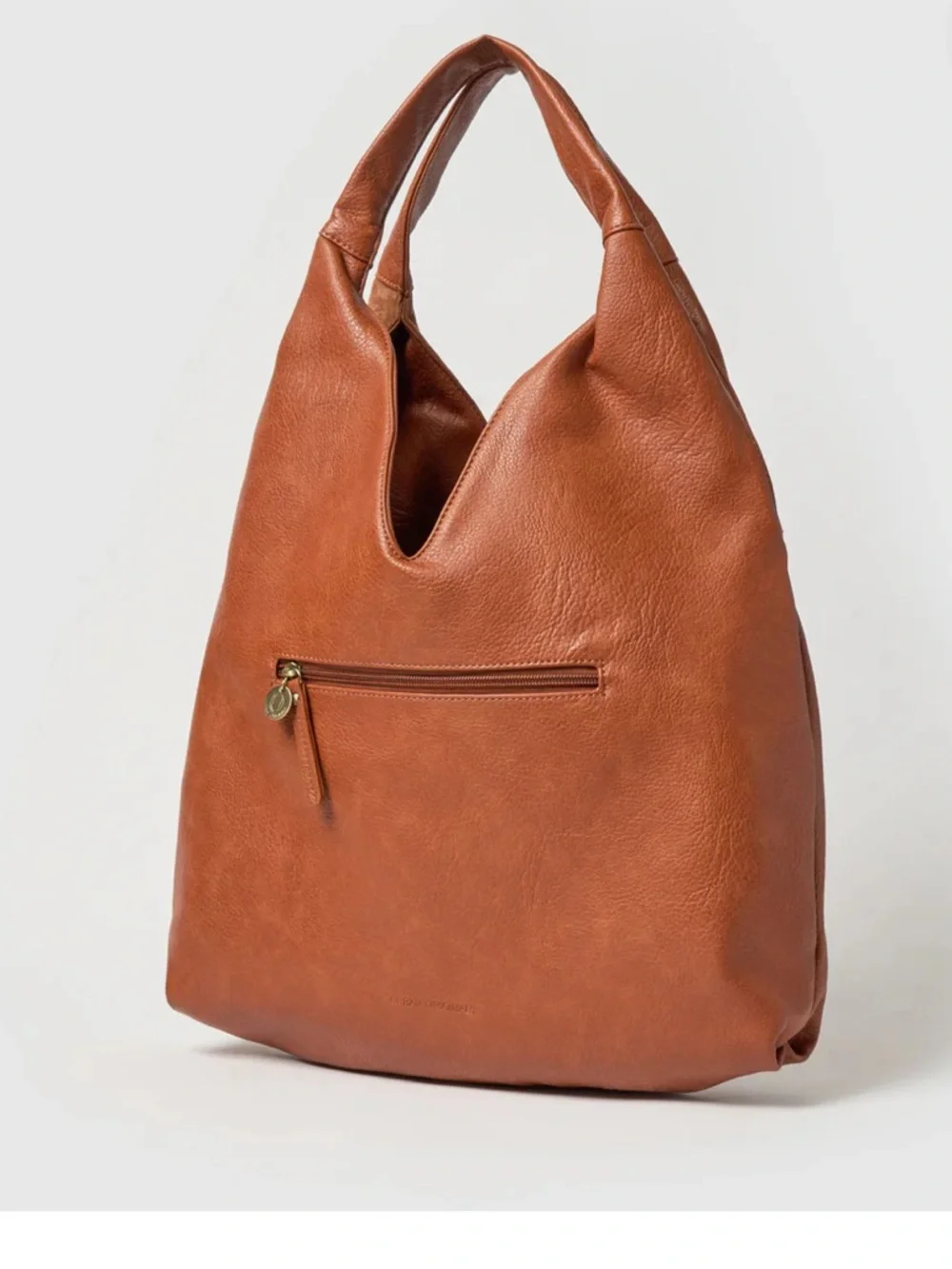 Urban Originals Lenora Slouch Hobo Tote Vegan Leather Caramel Tan